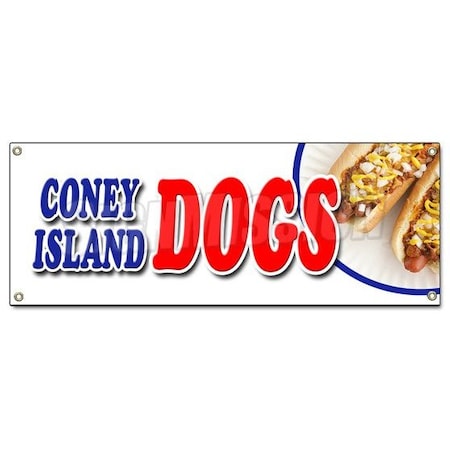 Signmission CONEY ISLAND DOGS BANNER SIGN all beef chili grilled sauerkraut drinks B-Coney Island Dogs